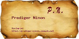 Prediger Ninon névjegykártya